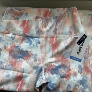 Marika Pastel Abstract Crop Leggings Large NWT